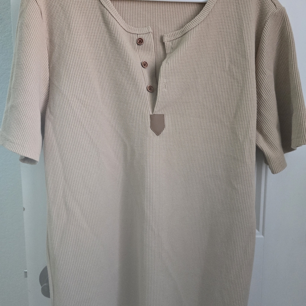 H2H Men's Beige Polo style Shirt